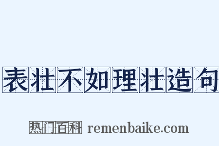 表壮不如理壮造句是什么意思的图片